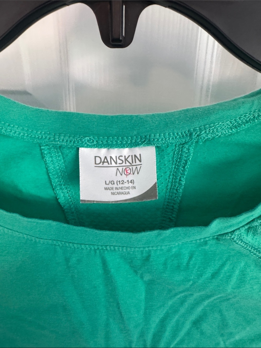 Danskin Short-Sleeve Athletic Crew Tee in Green Cotton Blend - Picture 2 of 6